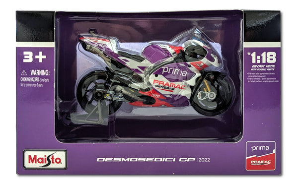 MINIATURE 1/18  MOTO GP 2022 DUCATI PRAMAC  MARTIN/ ZARCO  MAISTO