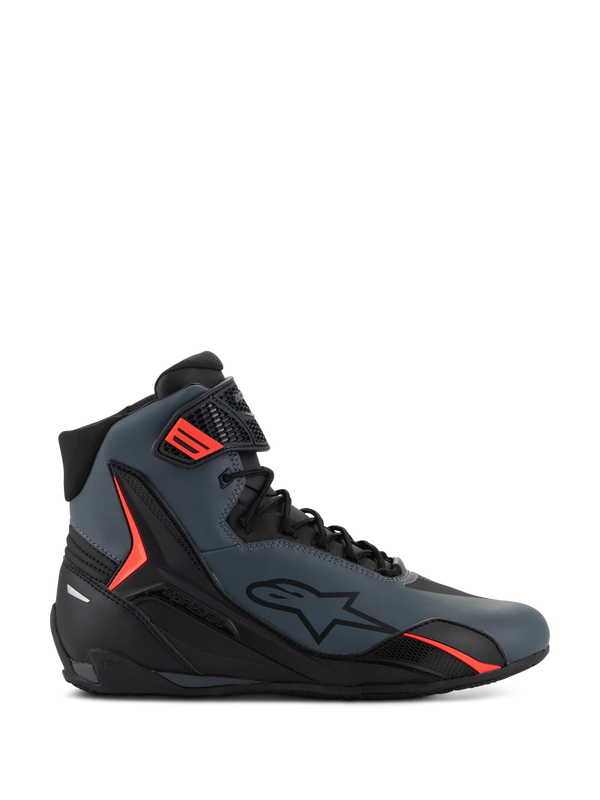 BOTTE ALPINESTARS FASTER-4 SHOES BLACK GRAY RED FLUO