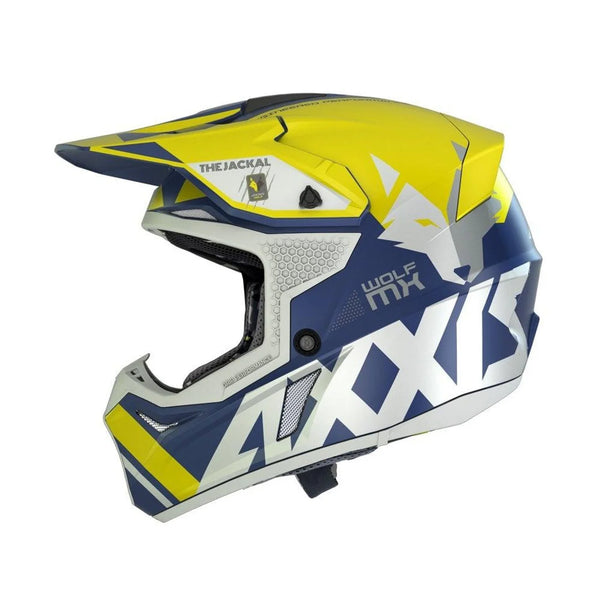 CASQUE AXXIS MX80A3 WOLF JACKAL A3 AMARILLO MATT