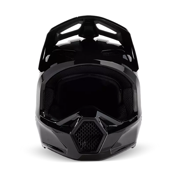 CASQUE FOX RACING V1 SOLID HELMET BLACK 31369-001 PROMO CASQUE