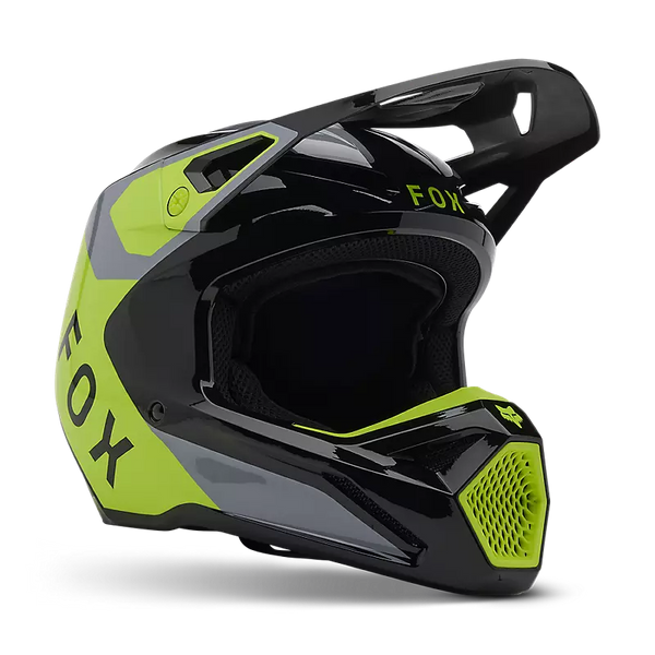 CASQUE FOX RACING V1 LEAN HELMET GREY YELLOW 32999-086