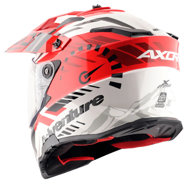 CASQUE AXOR X CROSS DUAL VISOR ROUGE BLANC NOIR