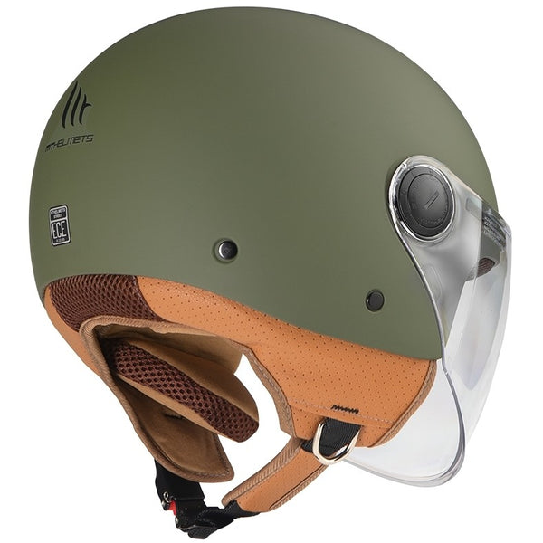 CASQUE MT HELMETS STREET S SOLID A6 MATT GREEN INRST