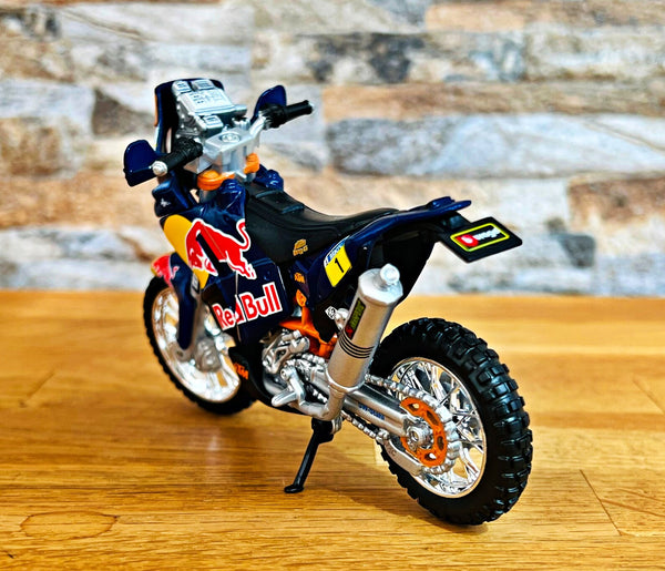 MINIATURE 1/18 MOTOS RED BULL KTM DAKAR RALLY 51073 BURAGO