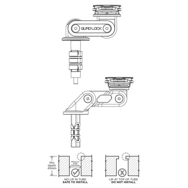 QUAD LOCK SUPPORT FORK STEM QUAD LOCK (POUR SPORTIVE) MONTAGE COLONNE DIRECTION QLM-FSM