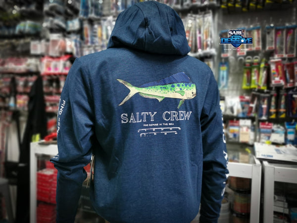 Sweat-shirt protection UV Salty Crew Angry Bull Hood Tech tee navy heather