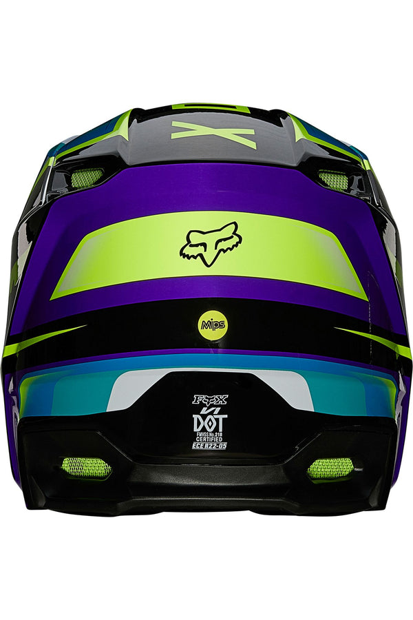Casque Fox Racing V1 Tro Helmet Bleu Jaune Fluo