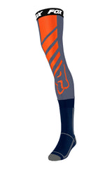 Chaussettes Fox Racing Mach One Knee Brace Sock Bleu Gris