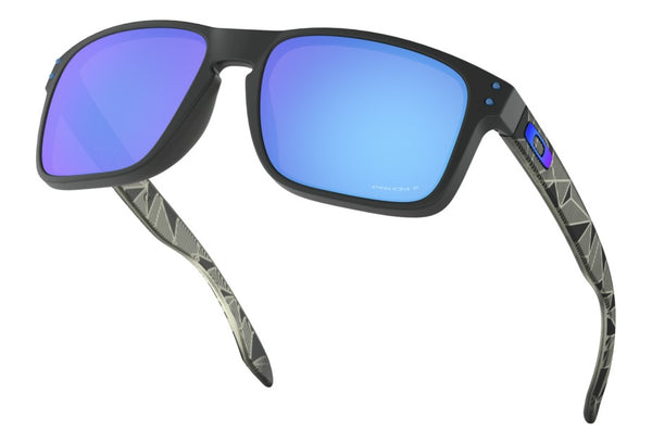 Lunette Oakley Holbrook Matte Black Prizmatic Prizm Sapphire Polarisée