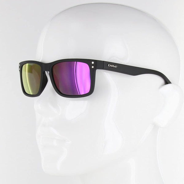 Lunette Solaire Carve Goblin Polarisée Noir Mat Purple Revo