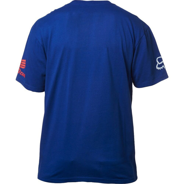 Tee-Shirt Fox Racing Honda Basic Standard Bleu Blanc Soldes