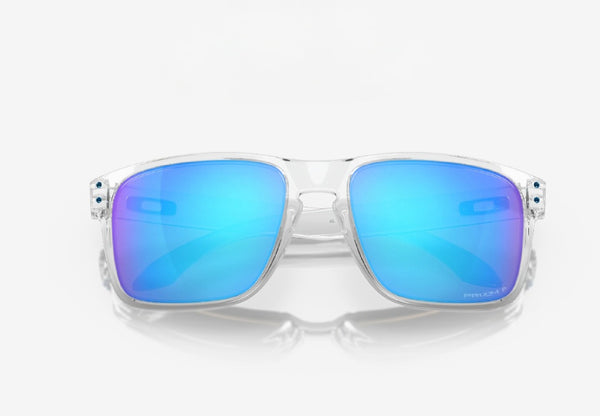 Lunette Oakley Holbrook XL polished clear Prizm Sapphire polarisé OO9417-0759