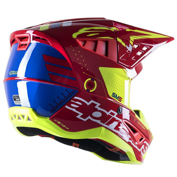 Casque Alpinestars S-M5 ACTION HELMET ECE rouge jaune fluo blanc 8306022-3325 PROMO CASQUE