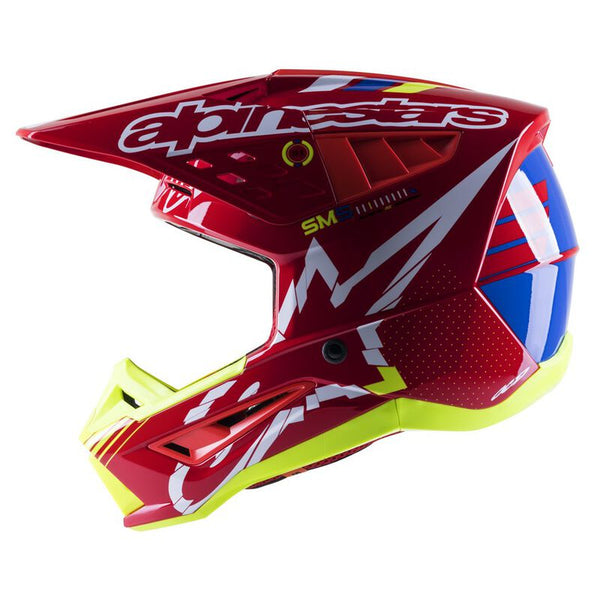 Casque Alpinestars S-M5 ACTION HELMET ECE rouge jaune fluo blanc 8306022-3325 PROMO CASQUE