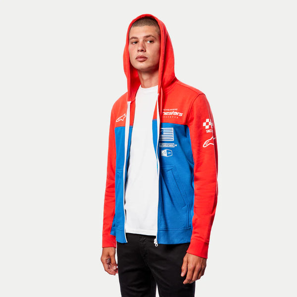 SWEAT-SHIRT ALPINESTARS H-BLOCK HOODIE WARM RED/BRIGHT BLUE 1213-51070 3171 PMO