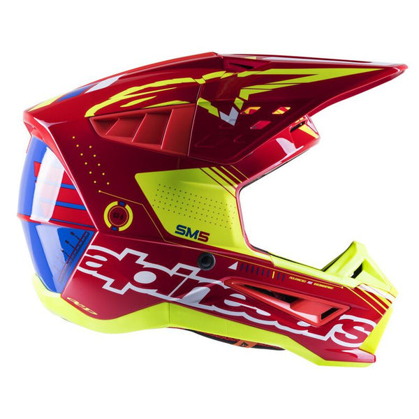 Casque Alpinestars S-M5 ACTION HELMET ECE rouge jaune fluo blanc 8306022-3325 PROMO CASQUE