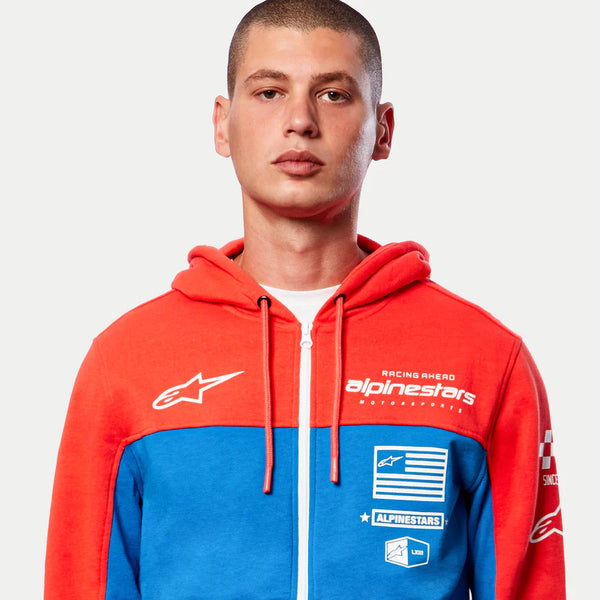 SWEAT-SHIRT ALPINESTARS H-BLOCK HOODIE WARM RED/BRIGHT BLUE 1213-51070 3171 PMO