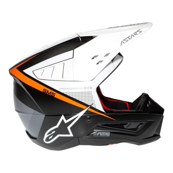 Casque Alpinestars S-M5 Rayon Helmet Ece Noir Blanc Orange