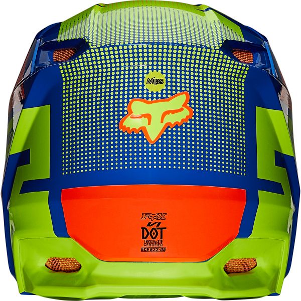 Casque Fox Racing V1 Oktiv Helmet Orange Bleu Jaune Fluo 25824-002