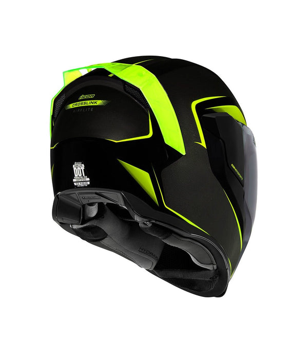 Casque Icon Helmet Airflite Crosslink Noir Jaune Fluo blackf22 casque promo
