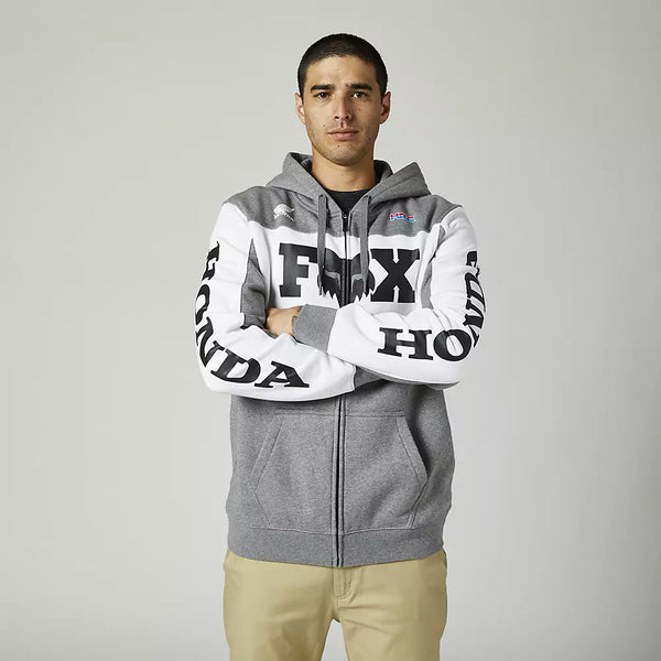 Sweat Shirt Fox Racing Honda Hrc Zip Fleece Noir Gris 28996-185 PMO