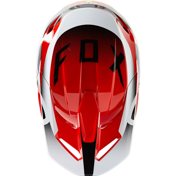 CASQUE FOX RACING LEED V1 ROUGE FLUO BLANC 29657-110 PROMO CASQUE