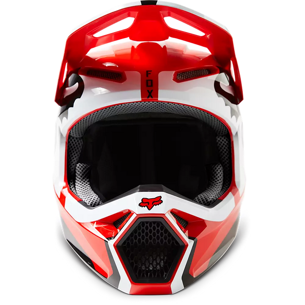 CASQUE FOX RACING LEED V1 ROUGE FLUO BLANC 29657-110 PROMO CASQUE