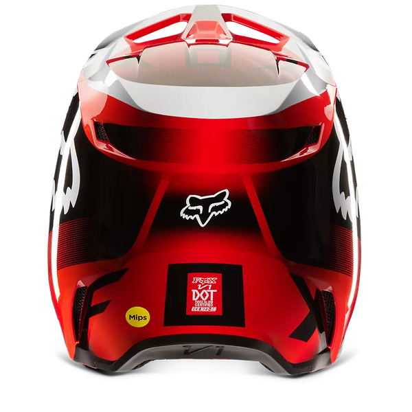 CASQUE FOX RACING LEED V1 ROUGE FLUO BLANC 29657-110 PROMO CASQUE