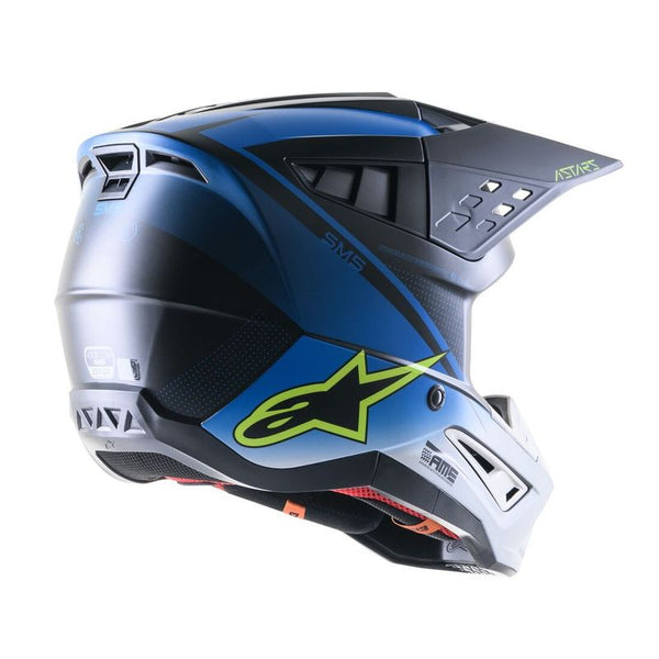 Casque Alpinestars S-M5 RAYON HELMET ECE BLEU NIGHTLIFE UCLA/ BLANC MAT 83040 21 9702 PROMO CASQUE