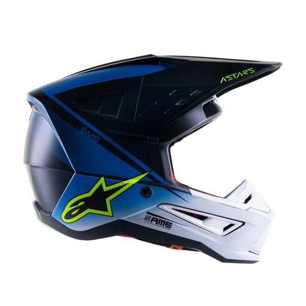 Casque Alpinestars S-M5 RAYON HELMET ECE BLEU NIGHTLIFE UCLA/ BLANC MAT 83040 21 9702 PROMO CASQUE