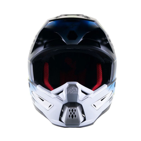 Casque Alpinestars S-M5 RAYON HELMET ECE BLEU NIGHTLIFE UCLA/ BLANC MAT 83040 21 9702 PROMO CASQUE