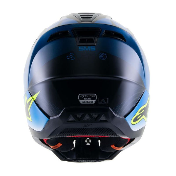 Casque Alpinestars S-M5 RAYON HELMET ECE BLEU NIGHTLIFE UCLA/ BLANC MAT 83040 21 9702 PROMO CASQUE