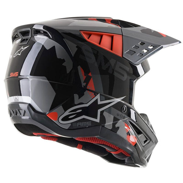 Casque Alpinestars S-M5 Rover Helmet Ece Anthracite/Red Fluorescent/Gray Camo Glossy
