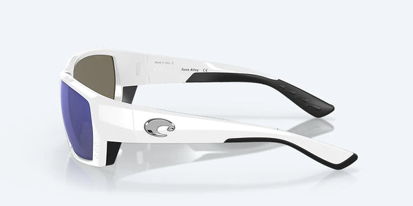 Lunette Costa Sunglasses Tuna Alley 25 White Blue Mirror Polarisée 580G 06S9009 7879