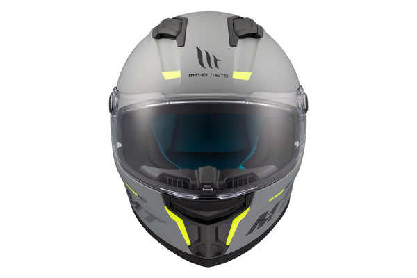 CASQUE MT HELMETS STINGER 2 SOLID A12 GRIS BRILLANT combo RIDER PACK  5R LITE 2