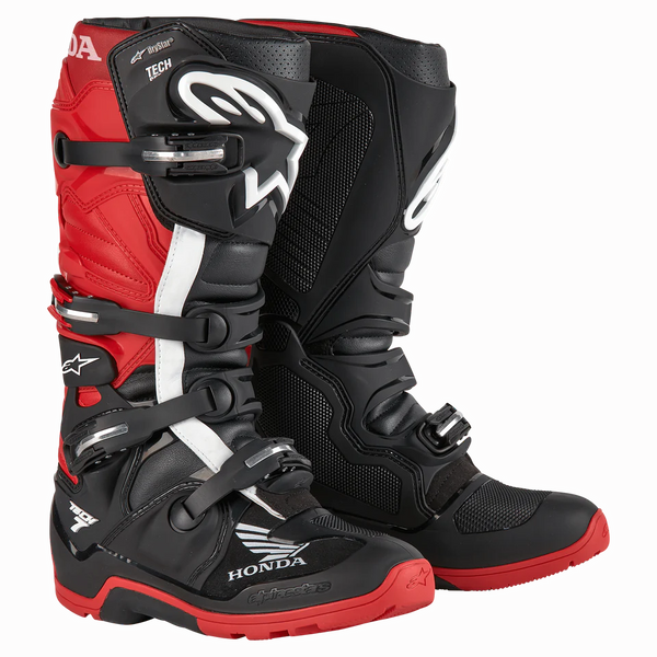 BOTTES ALPINESTARS TECH 7 HONDA ENDURO DS BLACK BRIGHT RED 2012723 1303