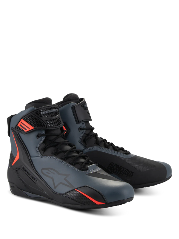 BOTTE ALPINESTARS FASTER-4 SHOES  BLACK GRAY RED FLUO