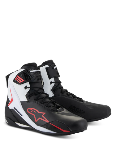 BOTTE ALPINESTARS FASTER-4 SHOES  BLACK WHITE RED 2510425-123-6