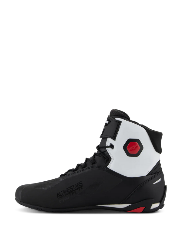 BOTTE ALPINESTARS FASTER-4 SHOES  BLACK WHITE RED 2510425-123-6