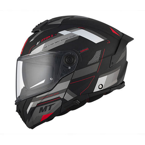 Casque Modulable MT Helmets Atom 2 SV Bast FU404SV  BAST D5 Noir Mat Rouge