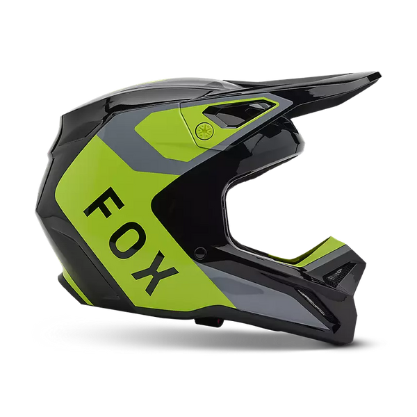 CASQUE FOX RACING V1 LEAN HELMET GREY YELLOW 32999-086