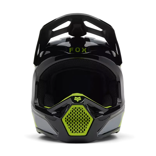 CASQUE FOX RACING V1 LEAN HELMET GREY YELLOW 32999-086