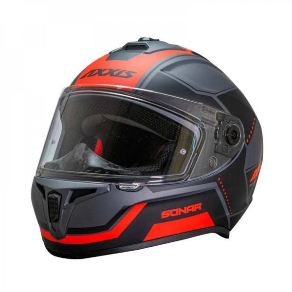 CASQUE AXXIS FF112C DRAKEN S SONAR B5 ROUGE FLUO MATT CB25 SDB5 RS25