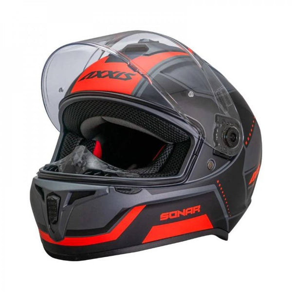 CASQUE AXXIS FF112C DRAKEN S SONAR B5 ROUGE FLUO MATT CB25 SDB5 RS25