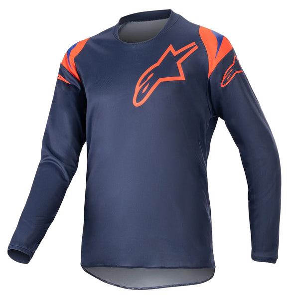 MAILLOT ALPINESTARS ENFANTS YTH FLUID NARIN JERSEY BLEU MARINE ORANGE  3771823 7141 COMBO ENFANT