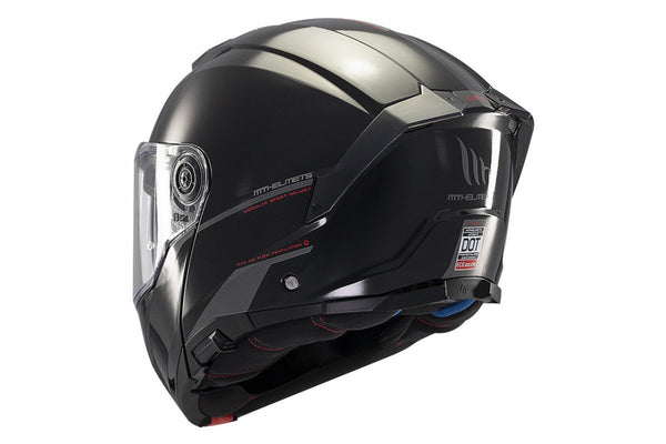 CASQUE  MODULABLE MT HELMETS ATOM 2 SV SOLID A1 NOIR BRILLANT FU404SV