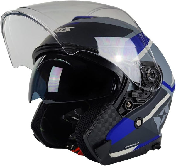 CASQUE AXXIS MIRAGE SV DAMASKO D7 MATT BLUE OF504SV
