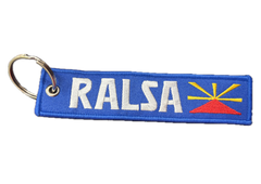 PORTE CLEFS RALSA BRODÉ BLEU BLANC
