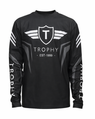 MAILLOT CROSS NOIR GRIS COMBO TROPHY