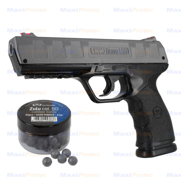 HOME DEFENSE PISTOLET 6 coups LTL BRAVO (18 joules) + 5 Co2 + 50 MUNITIONS